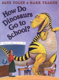 How do dinosaurs go to school?