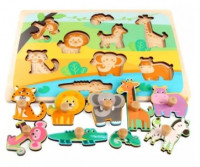 Wooden Puzzle Knob - Wild Animals